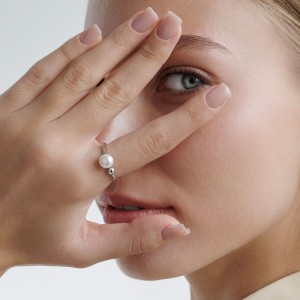 Inel argint cu perla naturala alba DiAmanti SK25366R_W-G (Argint 925‰ 1,2 g.)